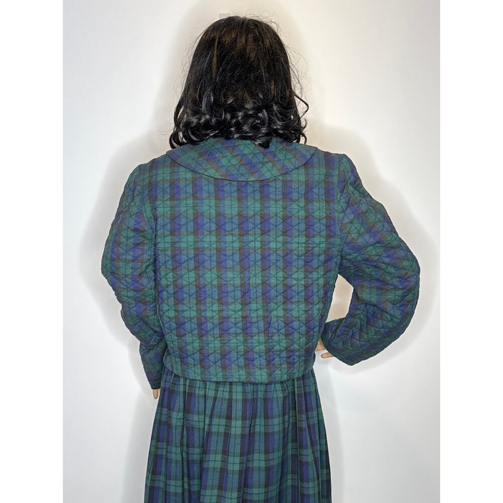 Vintage Cullinane Quilted Plaid Jacket & Skirt Set preppy Made in USA medium - Picture 9 of 14